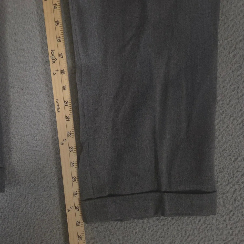 VINTAGE Hickey Freeman Pants Mens 32x30 Gray Bespoke Pleated Cuffed Wool 00s